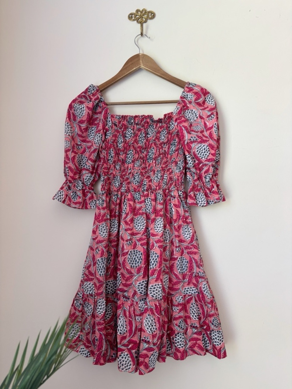 Perry Walker Collective Pink Floral Smocked Mini Dress OS One Size - Picture 4 of 7